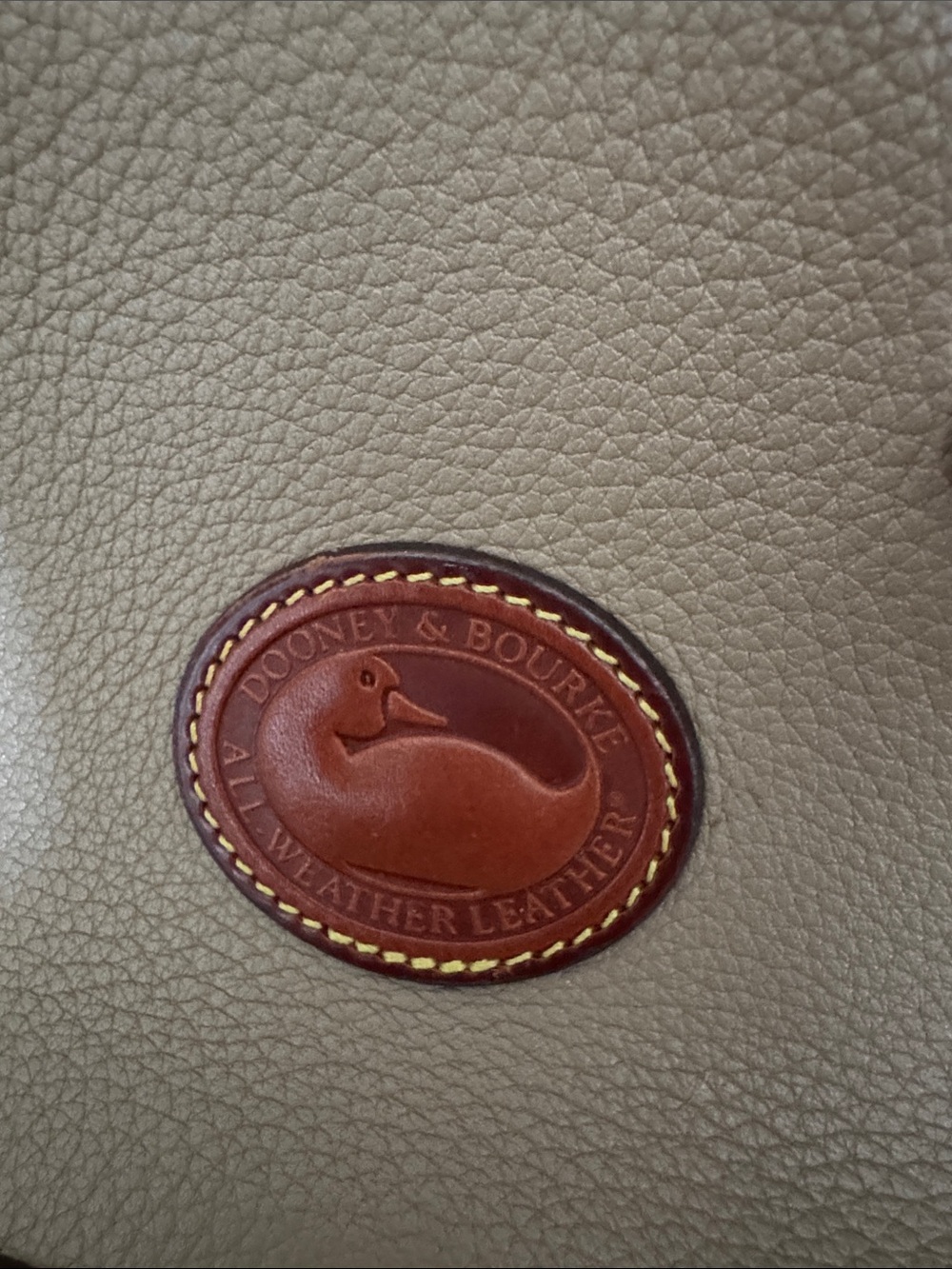 Dooney & Bourke Beige and Tan Pebbled Leather Shoulder Bag - Picture 4 of 8